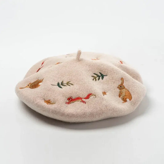 Autumn Forest 100% Wool Beret