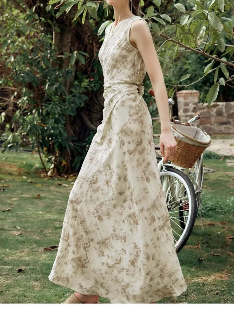 Printed Classic Apricot Dress - Mod Yours