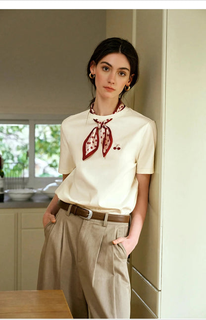 Apricot Tie Cherry Shirt Tee - Mod Yours