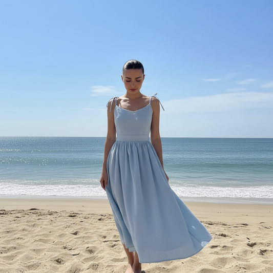 The Jenny Dress, Sleeveless Backless Long Dresses Women, S-3XL, V-Neck Solid Chic Holiday Beach Dresses Vintage - Mod Yours