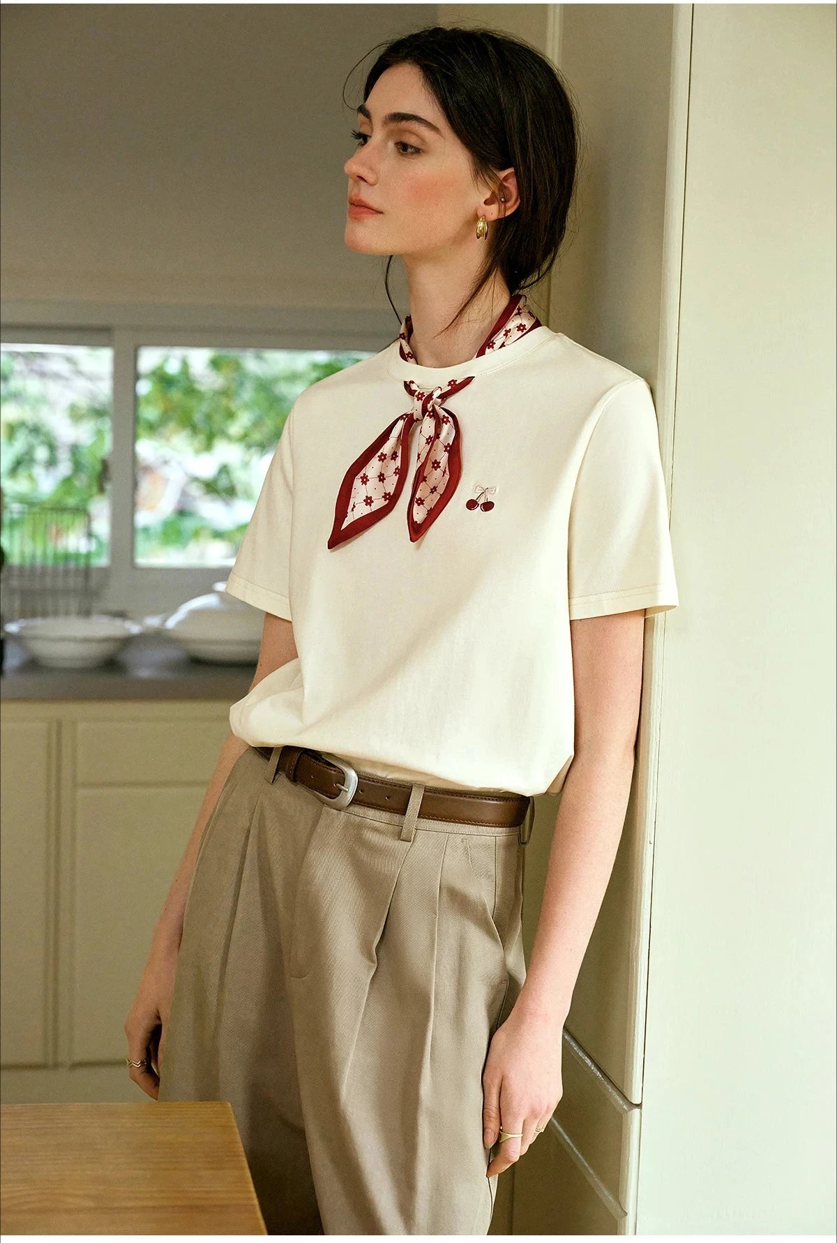 Apricot Tie Cherry Shirt Tee - Mod Yours