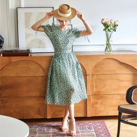 French Chic Puff Sleeve Set Skirt and Top - Mod Yours