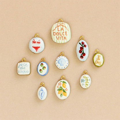 Classic Pendant, hand painted gold plating - Mod Yours