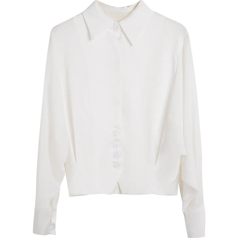 OLrain French Elegant Shirt Woman 2026 Autumn Single Breasted Long Sleeve Blouse Vintage Commute Female Clothing Tops O23CX69620 - Mod Yours