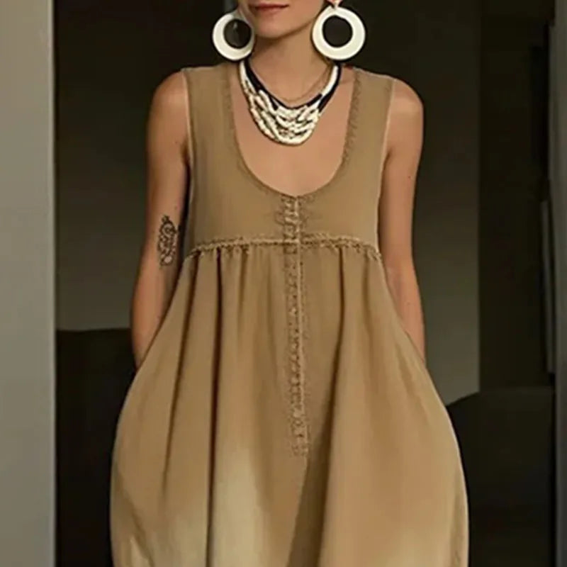 Boho Sweetheart Denim Stretch Dress Jumper - Mod Yours