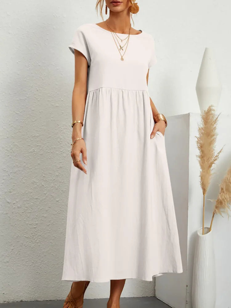 Bridgette Short Sleeve Cotton Pocket Dress - Mod Yours