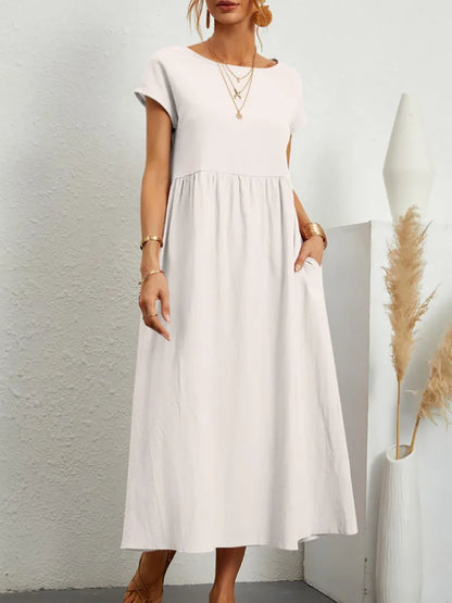 Bridgette Short Sleeve Cotton Pocket Dress - Mod Yours