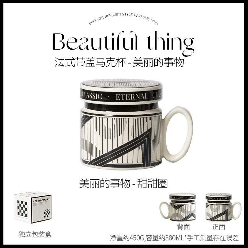 18 Style Options with Lids, Coffee Mugs for Couples, Ceramic Mugs That Can Fit in the Microwave and Dishwasher
