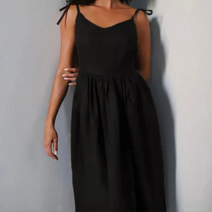 The Jenny Dress, Sleeveless Backless Long Dresses Women, S-3XL, V-Neck Solid Chic Holiday Beach Dresses Vintage - Mod Yours