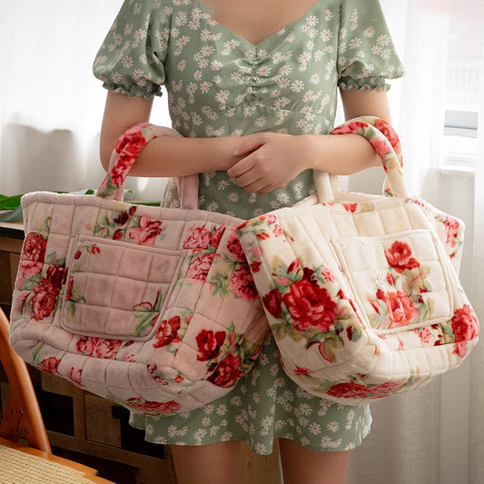 Shabby Chic Flannel Floral Storage