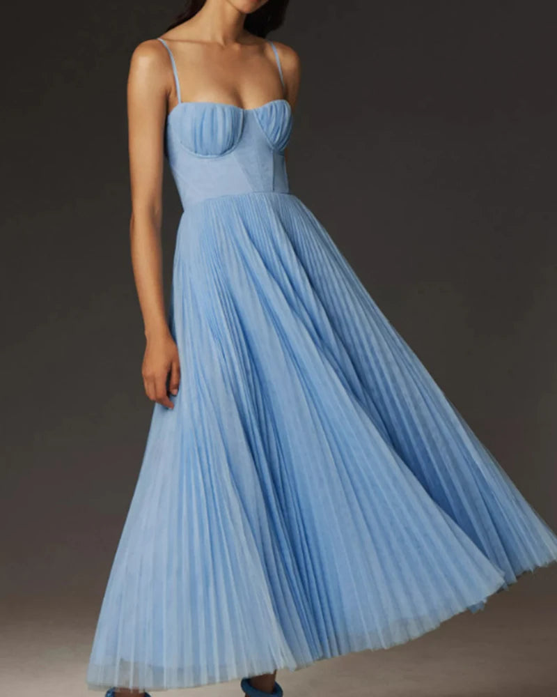 Runway Rogue, Backless Dress, Girdling Pleat Long Dress Elegant Women Solid Tube Top