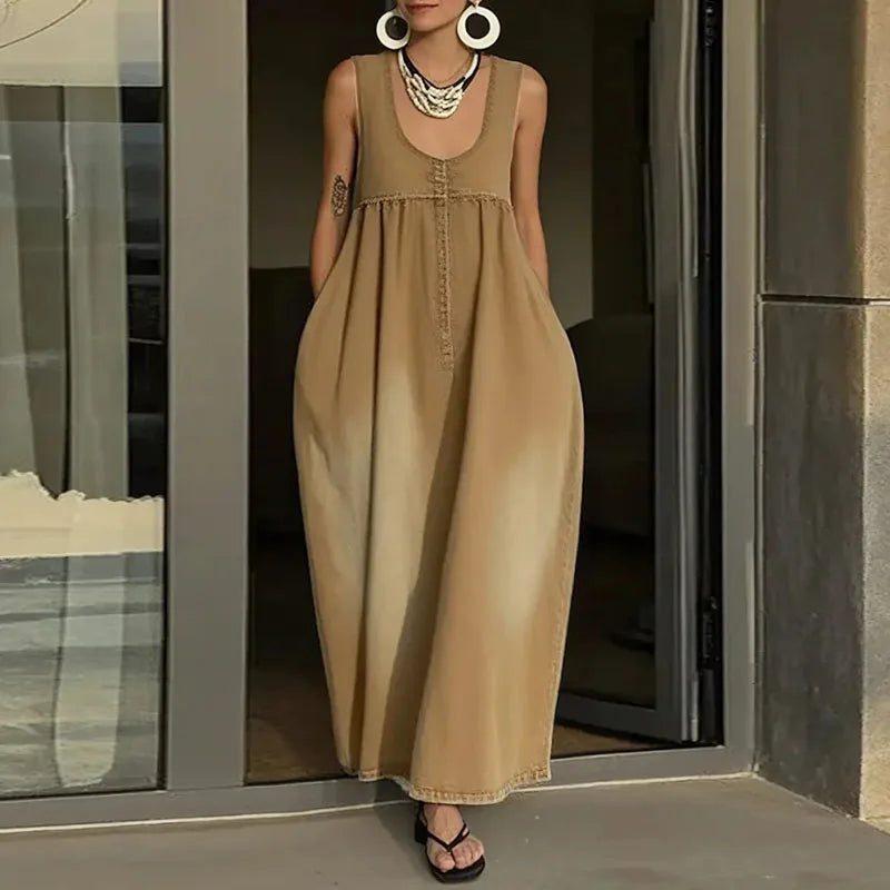 Boho Sweetheart Denim Stretch Dress Jumper - Mod Yours