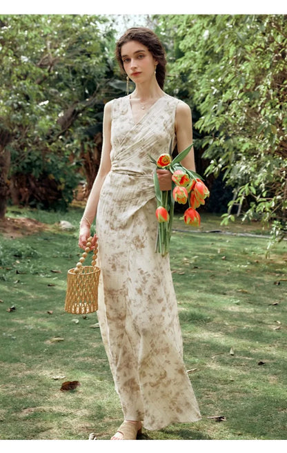 Printed Classic Apricot Dress - Mod Yours